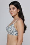 Zivame Padded Non Wired 3/4th Coverage Tshirt Bra - Off White Floral Bunch — thumbnail 3
